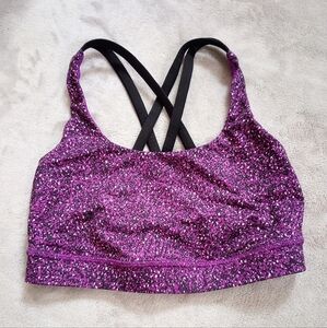 Lululemon Energy Bra Flashback Static Print Fuschia Black 4